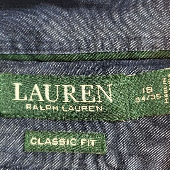 Ralph Lauren Men's Classic Fit Blue Button Down Shirt - Picture 3 of 8